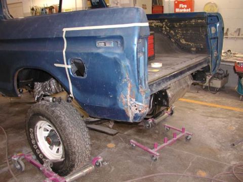 1979 Ford Bronco - Preparing to cut out panel