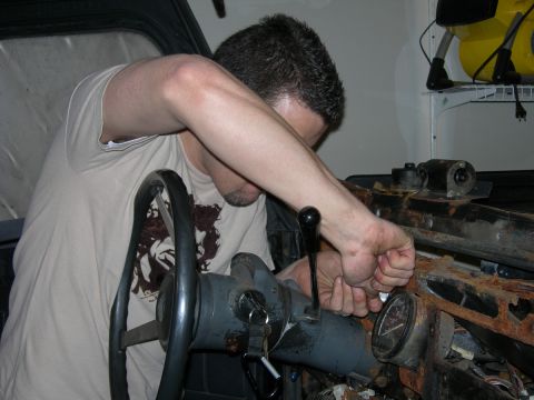 1991 Jeep Wrangler - Me, Tearing the dash down.