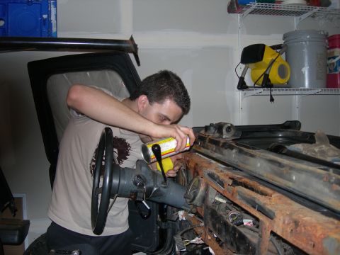 1991 Jeep Wrangler - Me, Tearing the dash down.