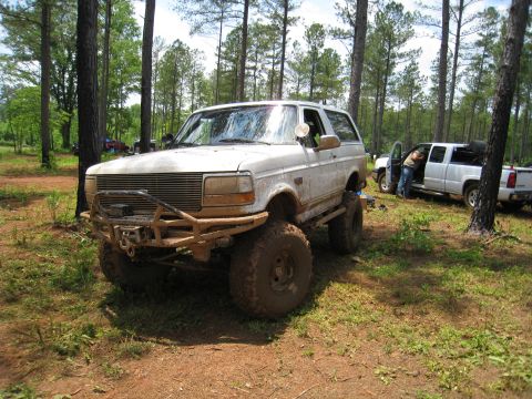 1996 Ford Bronco - This modified SUV is ready for off-road adventures, with a winch and heavy-duty bumper.