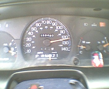1995 Ford Crown Victoria - Interior view of dashboard gauges, showing odometer reading 155,480 miles.