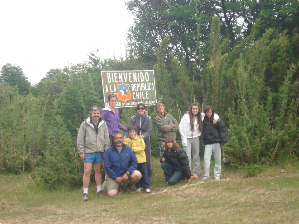 Family and friends at the Chilean border, in the middle of nowhere