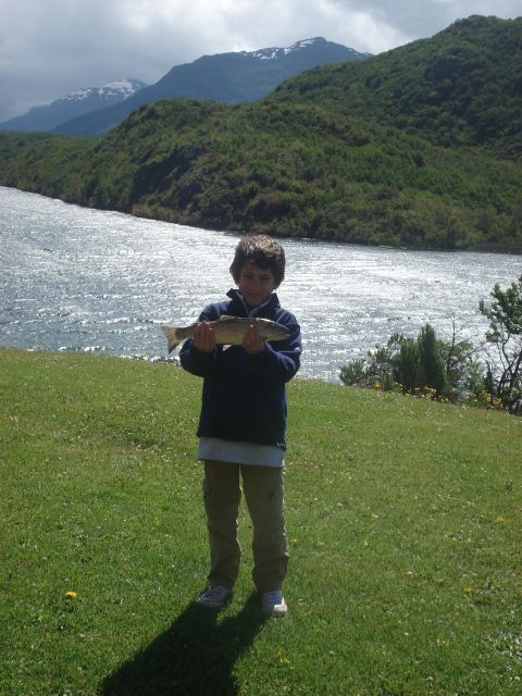 1986 Ford Bronco - My son, Alejo, with his very first trout !!!!