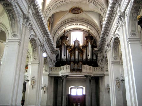 1996 Ford Bronco - Interior view of a grand cathedral a large pipe organ above the entrance.