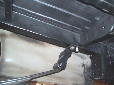 1971 Ford Ranchero - Close-up view of the undercarriage, focusing on suspension and frame elements.