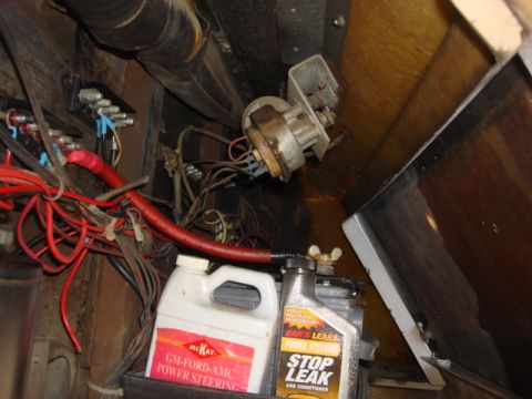 1983 Ford Bronco - if you look at the top left you can see the old washer line broken with the wire loom.