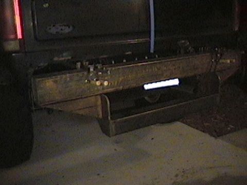1992 Ford Bronco - A custom rear bumper with a storage box is attached to the back of a vehicle.