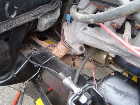 1979 Ford Bronco - Y pipe hits the frame pretty hard, we were so hoping it would go in easy