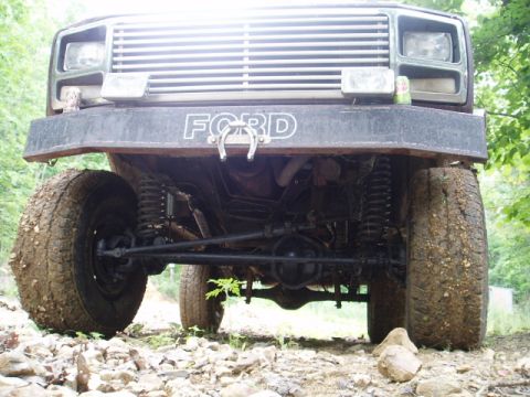 1980 Ford Bronco - Front view of a 1980 Ford Bronco, showing its grille and "FORD" badging.