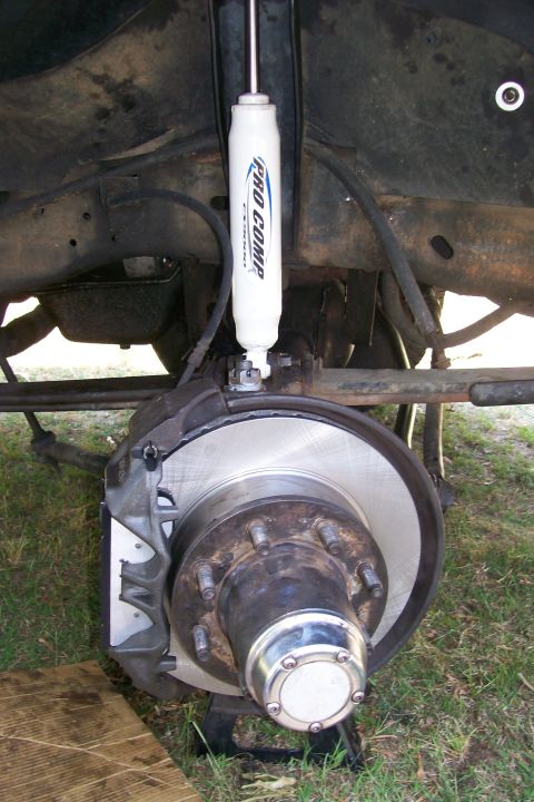 1992 Ford C-350 (Centurion Conversions) - New Procomp 9000 shocks all around, new calipers and pads up front, new rotor, ball joints, and tie rod on the passanger side.