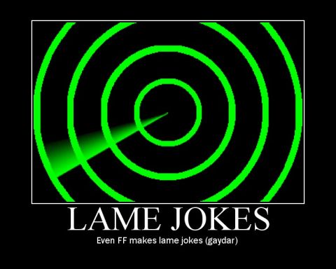 1972 Ford Ranchero - A motivational-style meme with a green radar/sonar graphic of concentric circles and a sweep line on a black background, captioned 'LAME JO…