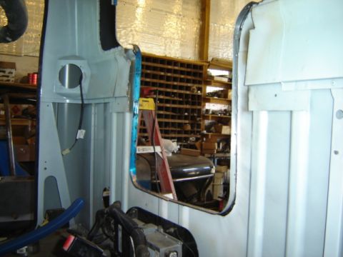 1992 Ford Bronco - Photograph of truck cab sheet metal during a rebuild, not a technical document.