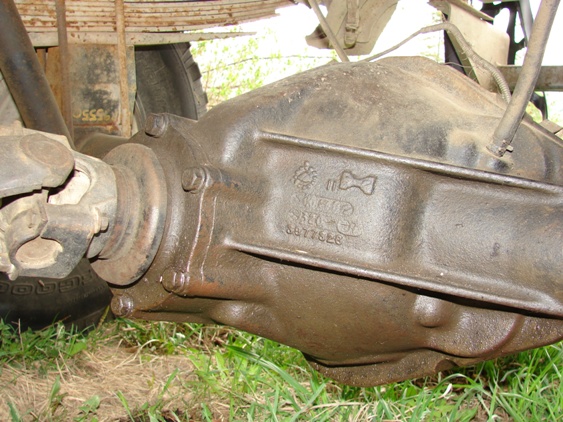 Rear differential with casting numbers and driveshaft