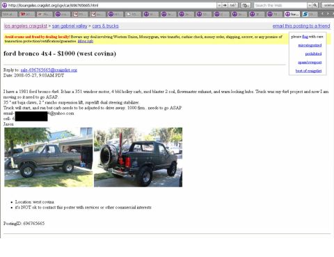1990 Ford Bronco - Stolen Bronco