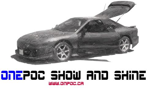 1993 Ford Probe - 1993 Ford Probe shown with its trunk open, part of an ONPOC event graphic.