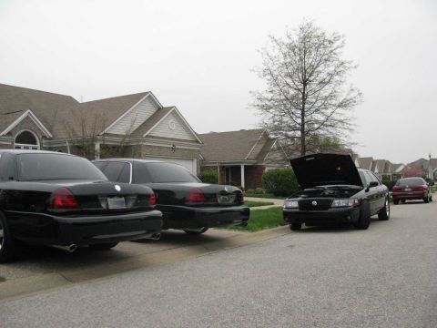 2003 Mercury Marauder - Drewstang's Trilogy Merc (w/hood up) and MM2004's DTR Marauder in the background.