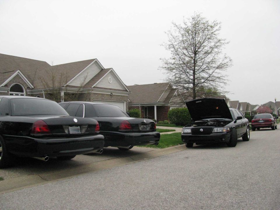 Drewstang's Trilogy Merc (w/hood up) and MM2004's DTR Marauder in the background.