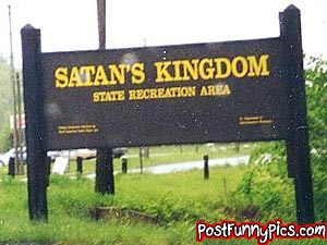 2000 Mercury Grand Marquis - A sign marks the entrance to Satan's Kingdom State Recreation Area.