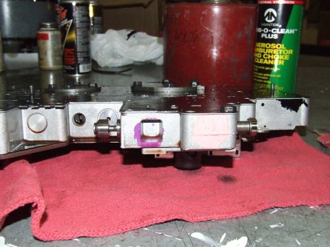2003 Ford Crown Victoria - Side view of valve body and manual lever piston.