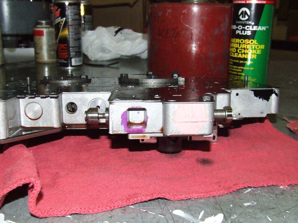Side view of valve body and manual lever piston.