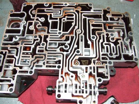 2003 Ford Crown Victoria - Valve body with lower separator plate removed.