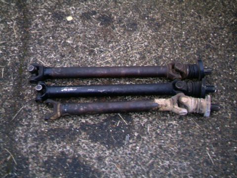 1987 Ford Bronco II - Three front driveshafts The shortest is a shortened shaft for a D-35 conversion on a FM145 transmission application the middle one is a sto…