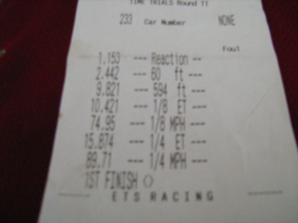 Lapeer Dragway run #1 6-7-08