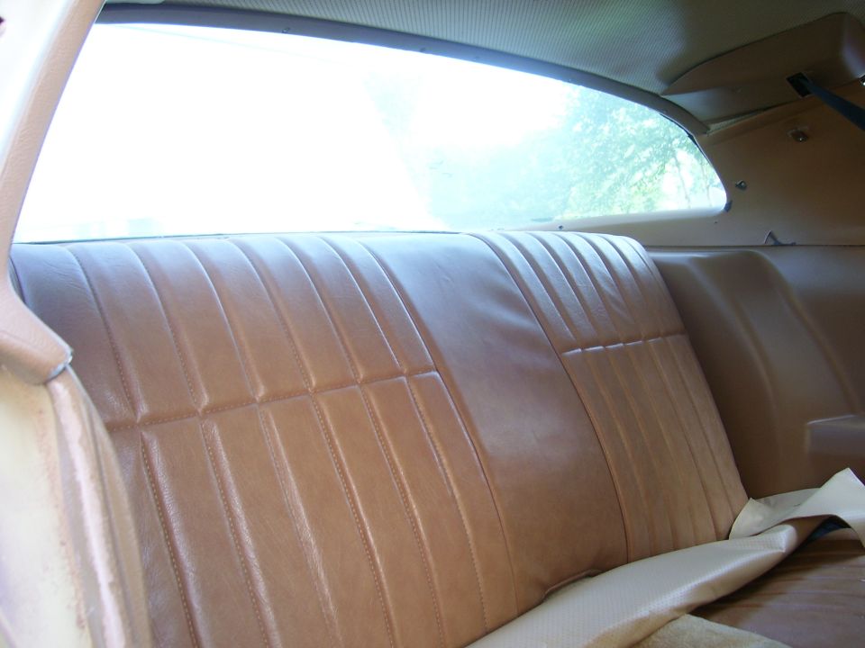 1979 Chevrolet Camaro tan vinyl rear seat and interior paneling