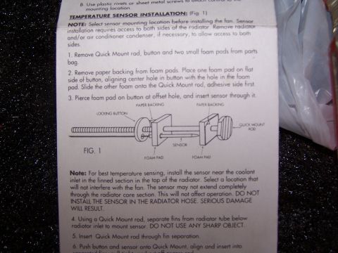 1986 Ford Bronco - Thermostat Instruction Sheet