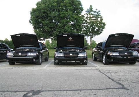2003 Mercury Marauder - At the cruise. From L to R: Jinxed, mine, & #4#'s Marauders.