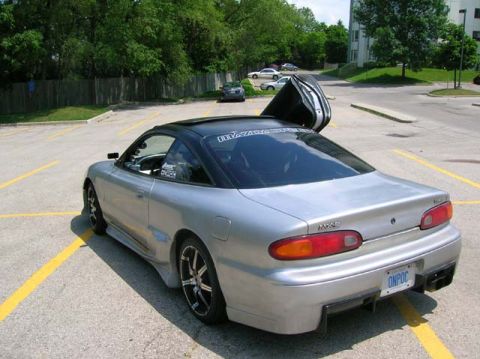1994 Mazda MX-6 - Newest mods, including: Black Roof Black rear bumper "diffuser" Lambo Door Shaved spoiler, antenna and rear side marker lights
