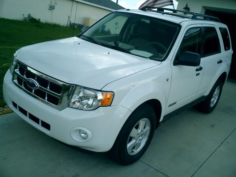 2008 Ford Escape - Front 3/4 view of a white 2008 Ford Escape SUV.