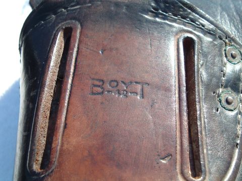 1995 Mercury Grand Marquis - Close-up of a leather holster showing the "BOYT" and "-12-" markings.