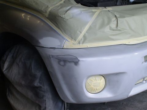 1993 Ford C-350 (Centurion Conversions) - Car bodywork in progress, with masking tape covering parts of the vehicle.