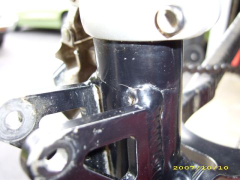 1972 Ford Ranchero - Close-up view of a bicycle's frame structure, showing metal components and mounting points.