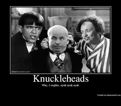 2000 Mercury Grand Marquis - A humorous meme three men with exaggerated facial expressions, captioned 'Knuckleheads'.