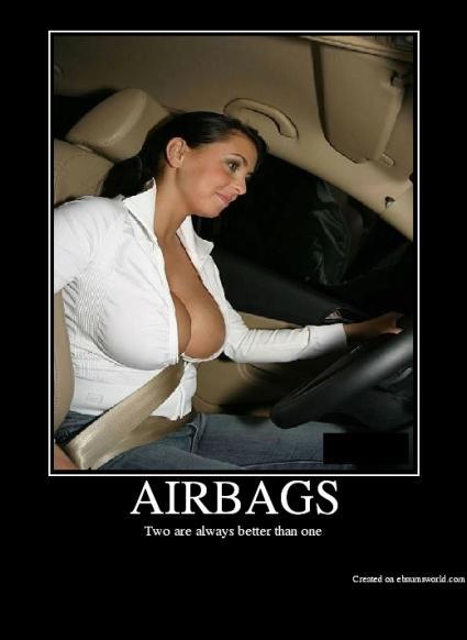 2000 Mercury Grand Marquis - A woman is driving a car, with the text 'AIRBAGS' and 'Two are always better than one' below the image.