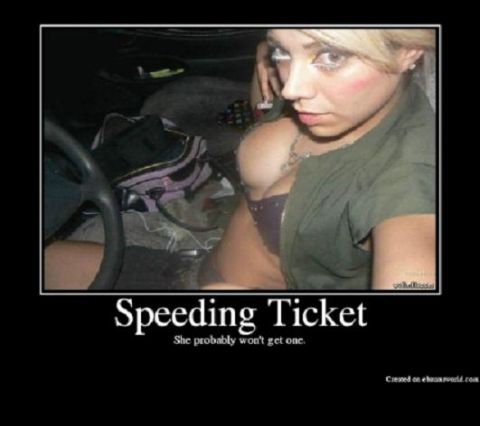 2000 Mercury Grand Marquis - Woman in car interior with text overlay 'Speeding Ticket'.