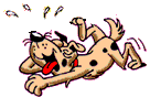 1995 Ford Bronco - A cartoon dog appears to be playing or exhausted on a pink background.