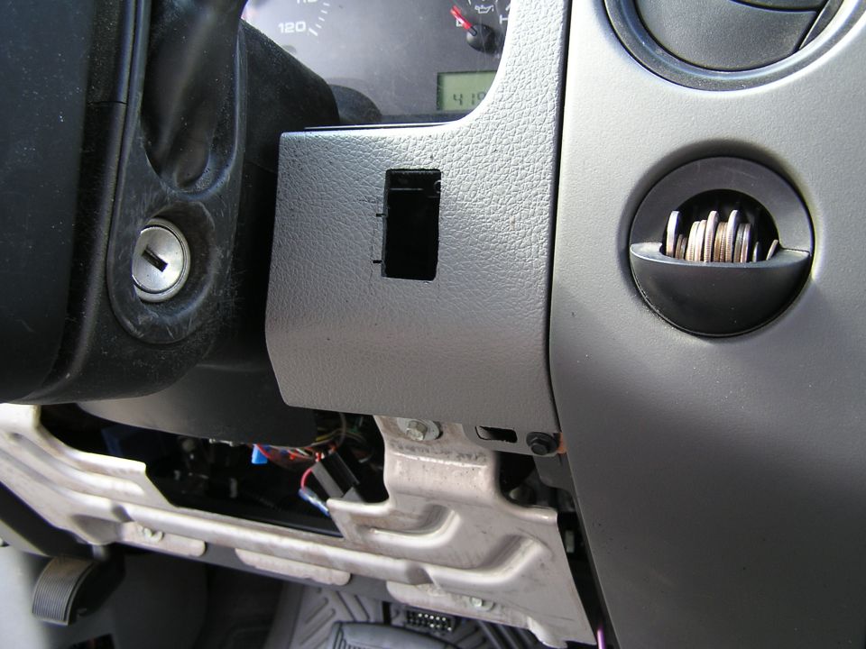 We cut a hole in the dash to put the On/Off switch to the system, it was a large switch capable of 40? amps