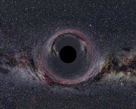 1991 Ford Bronco - A black hole distorts the view of a starry night sky and the Milky Way.