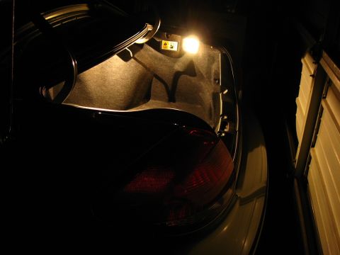 2003 Ford Taurus - It is very bright! I disabled the stock light after the picture was taken to reduce the load on the circuit.
