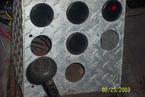 Custom gauge cluster with digital readout and gear shifter