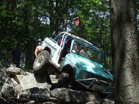 1967 Ford Bronco - This 1967 Ford Bronco navigates a challenging rocky terrain on an off-road trail.