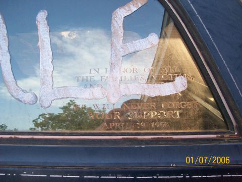 1988 Ford Bronco - OKC Bombing message from previous owner.