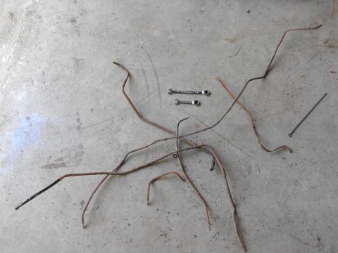 1990 Lincoln Town Car - Some of the old lines piled up ready for the trash.