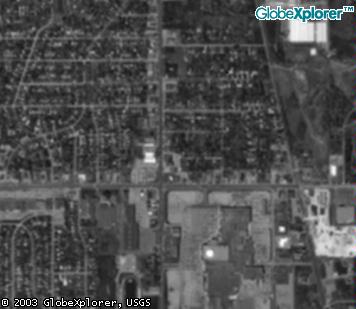1972 Pontiac Grand Prix - An aerial photograph captures a grid of suburban streets and residential buildings.