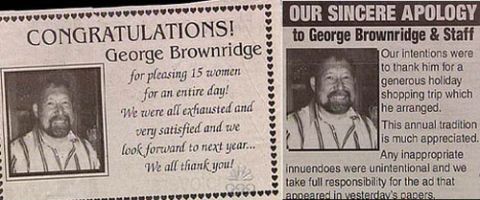 1980 Ford Bronco - Two newspaper articles, one congratulating George Brownridge and the other apologizing to him and his staff.