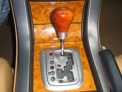 2004 Acura TL - The automatic transmission shifter and wood grain trim inside a 2004 Acura TL.
