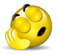 Yellow smiley-face emoticon yawning